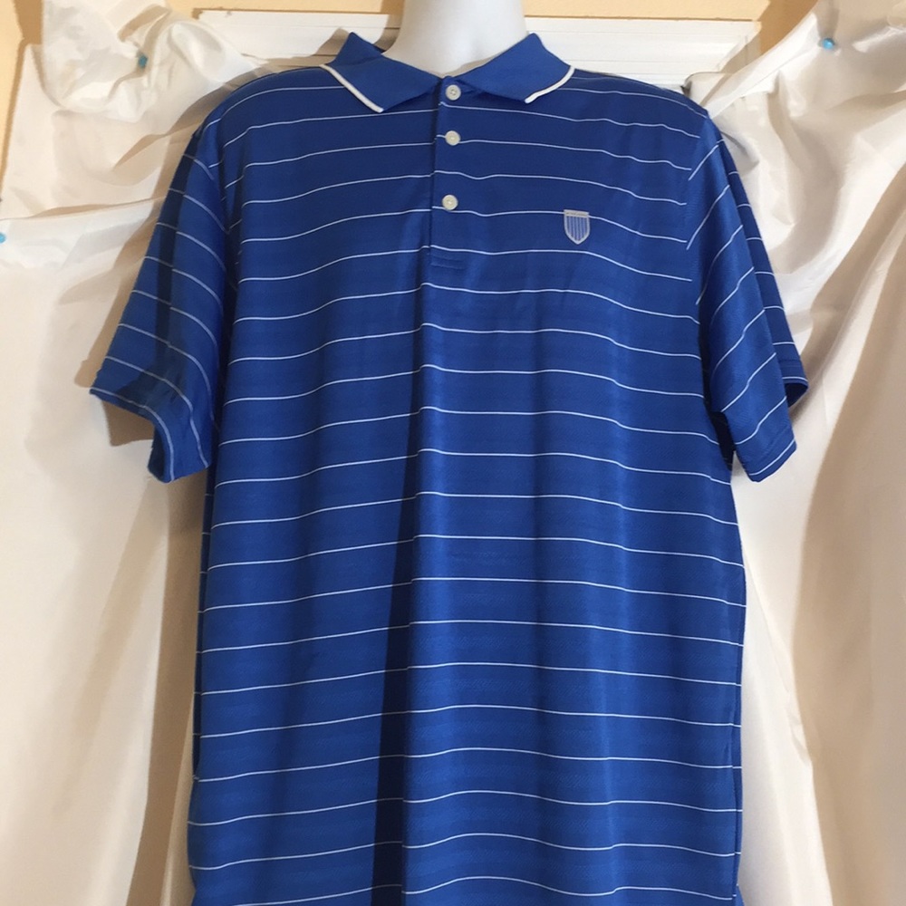 Men's Blue Stripe Faldo Golf t-shirt XXL